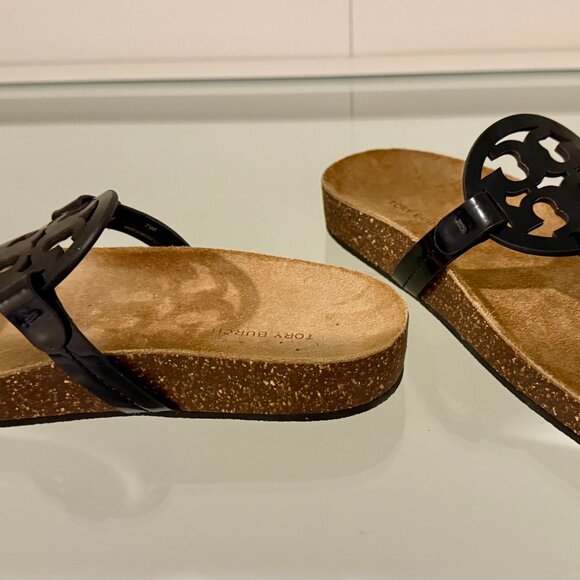 Tory Burch Women's Miller Cloud Thong Sandals BLACK BRAND NEW IN BOX - Picture 4 of 7